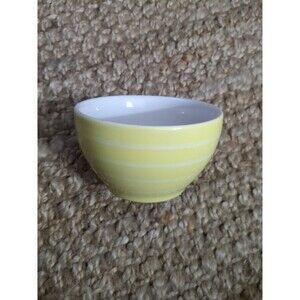 Land's End Yellow Striped Porcelain Cereal Bowl 5.5"